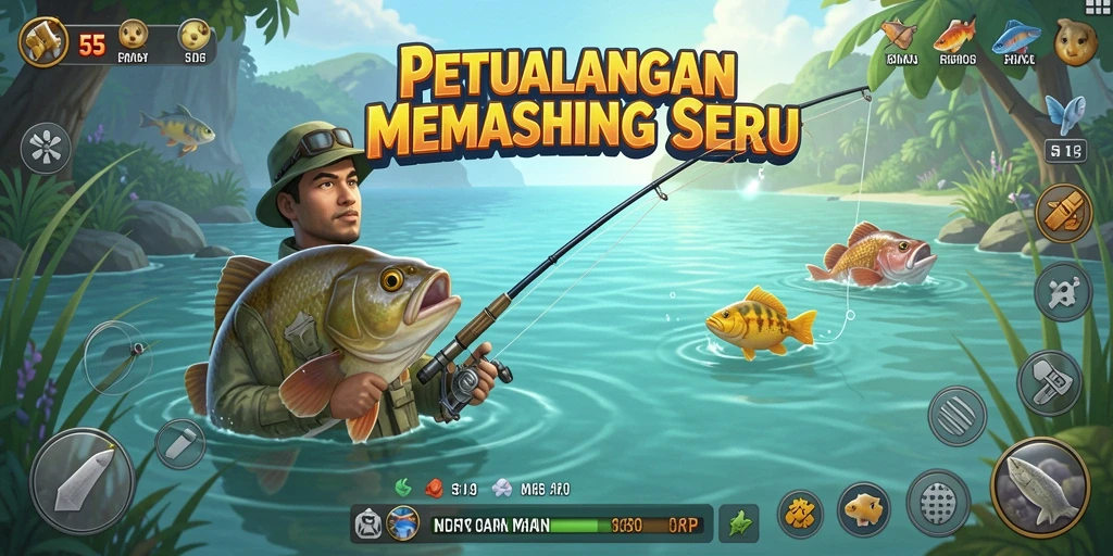 Tangkapan besar dalam gameplay Fishing yang menegangkan.