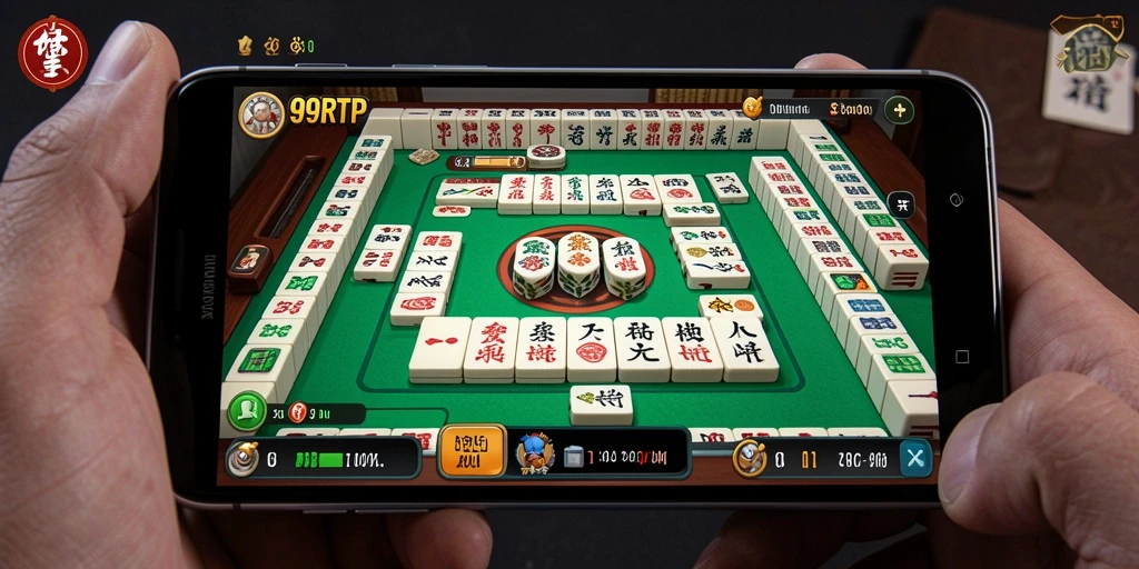Tampilan gameplay <strong>99RTP</strong> yang menawan dengan elemen Mahjong klasik.