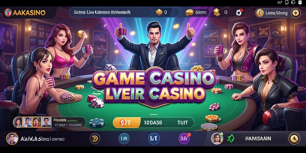 Screenshot utama AAKASINO yang menampilkan gameplay Live Casino yang mendebarkan.