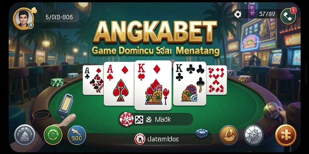 Tampilan gameplay seru dari ANGKABET yang menampilkan aksi Domino.