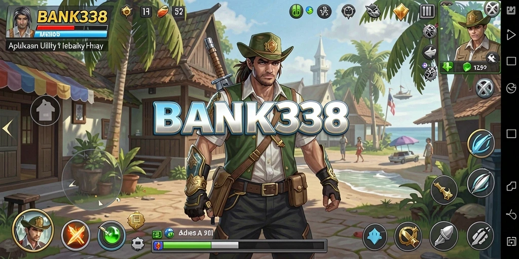 Screenshot utama BANK338 menampilkan tampilan antarmuka aplikasi Utility.