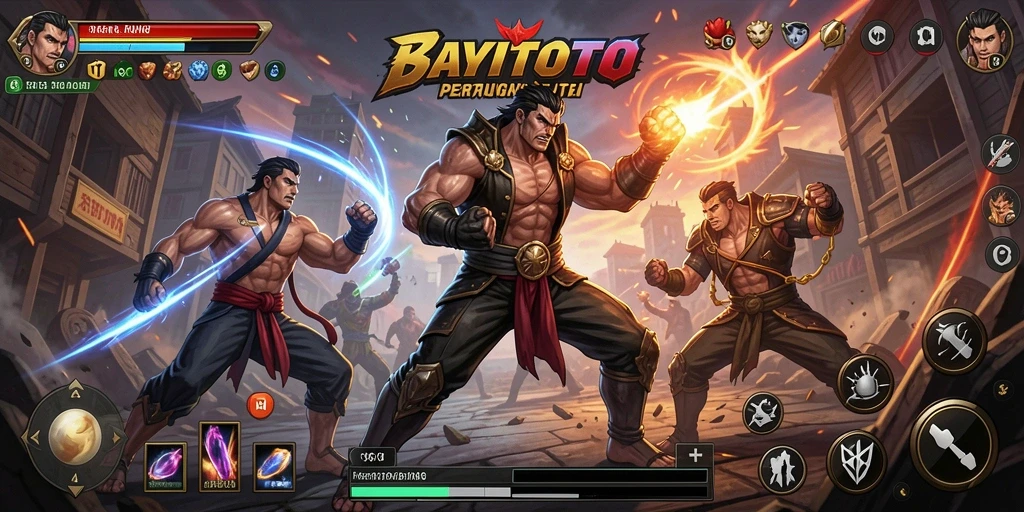 Screenshot gameplay menunjukkan aksi pertarungan seru di BAYITOTO.