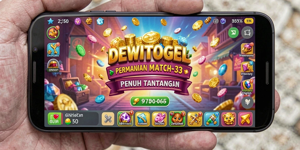 Tampilan gameplay DEWITOGEL dengan momen seru mencocokkan bola warna-warni.