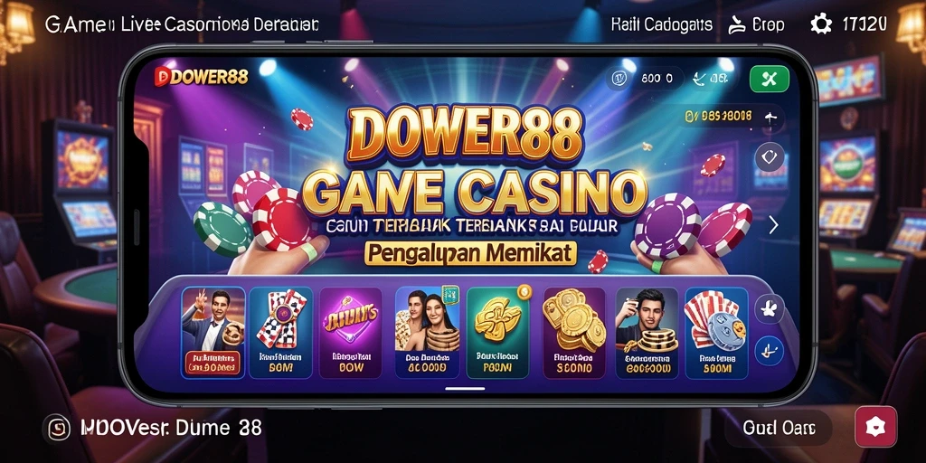 Screenshot DOWER88 menampilkan dealer profesional dengan suasana live casino yang menawan.