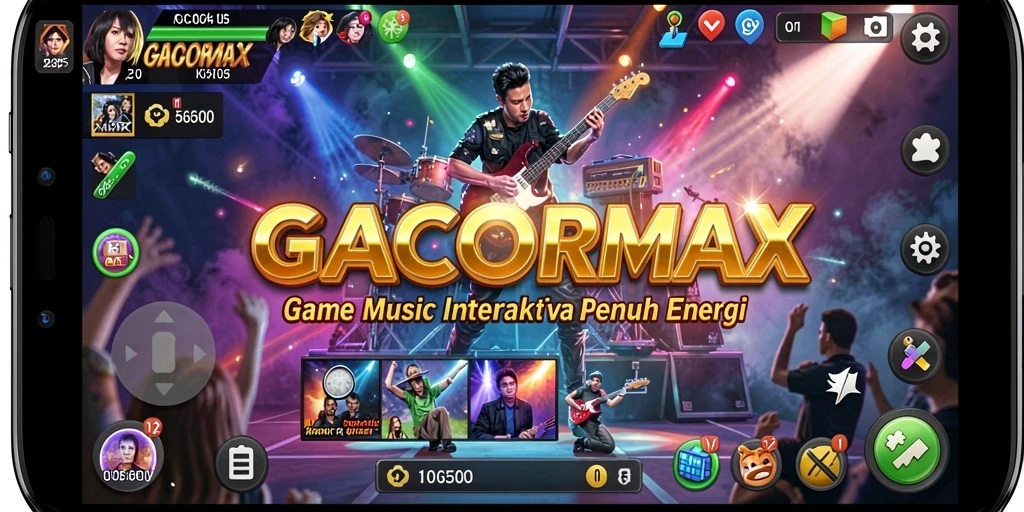 Tampilan menarik dari gameplay GACORMAX yang penuh musik.
