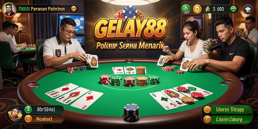 Tampilan menarik dari gameplay Poker yang seru.