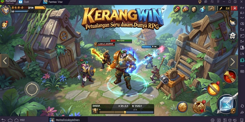 Screenshot gameplay KERANGWIN menampilkan aksi petualangan RPG yang mendebarkan.