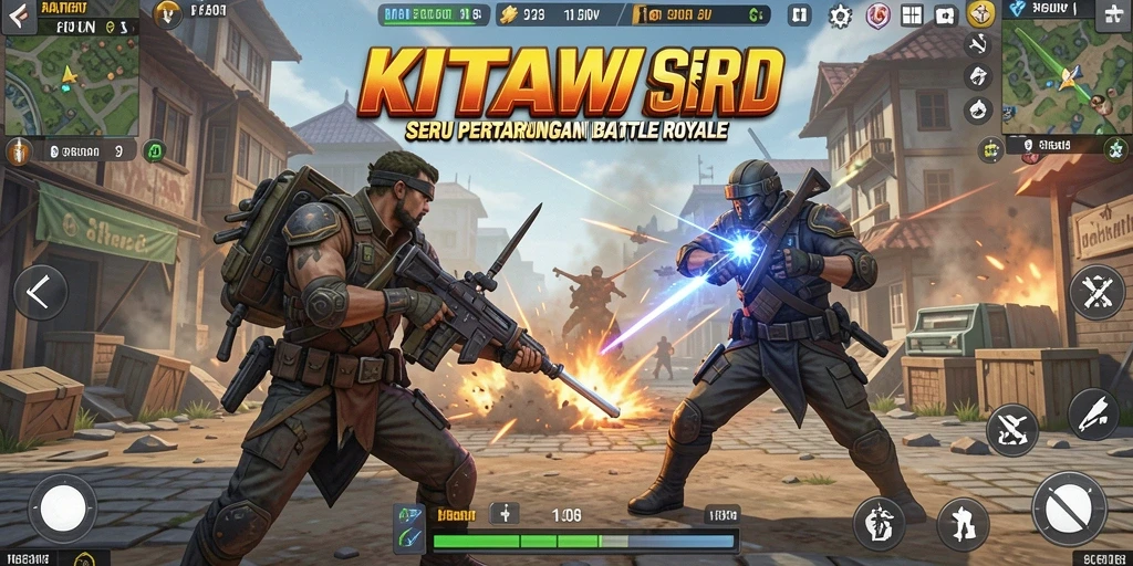 Gameplay menegangkan dari KITAWD dalam skenario pertarungan Battle Royale.
