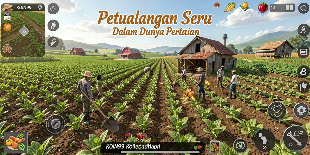 Tampilan gameplay KOIN99 yang menawan dan seru di dunia pertanian.