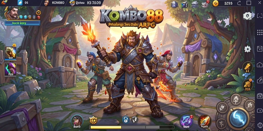 Tangkapan layar gameplay seru di KOMBO88 dengan pertarungan epik.
