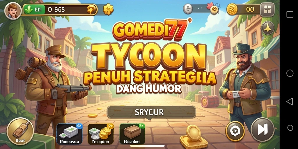 Tampilan seru gameplay Tycoon KOMEDI77 yang penuh gelak tawa.