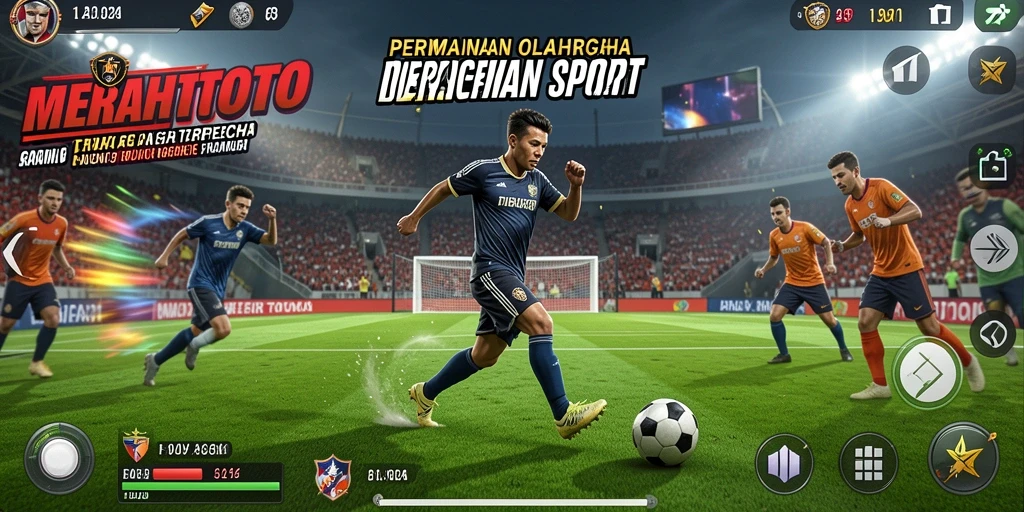 Screenshot gameplay <strong>MERAHTOTO</strong> menampilkan suasana pertandingan olahraga yang seru.