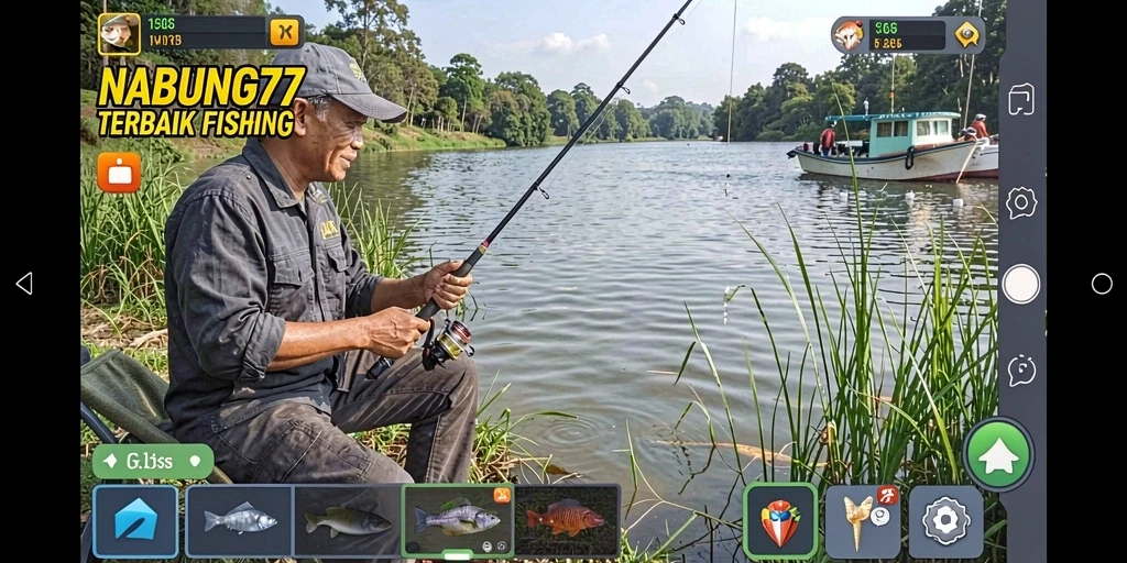 Gameplay NABUNG77 menampilkan pengalaman memancing yang mengasyikkan dan penuh tantangan.
