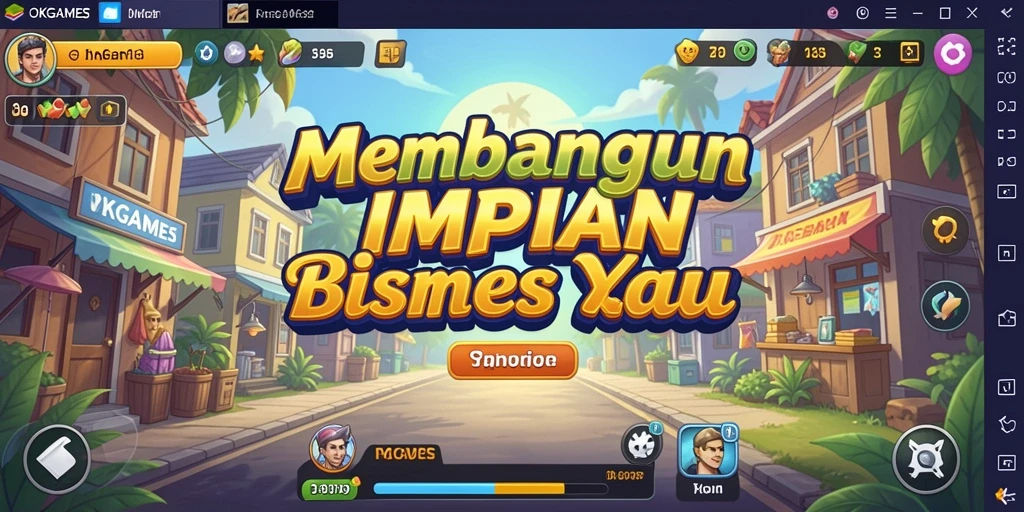 Screenshot gameplay OKGAMES menampilkan momen seru membangun bisnis Tycoon.
