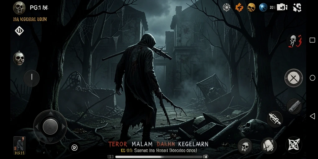 Screenshot PG11 menampilkan suasana rumah angker yang mencekam.