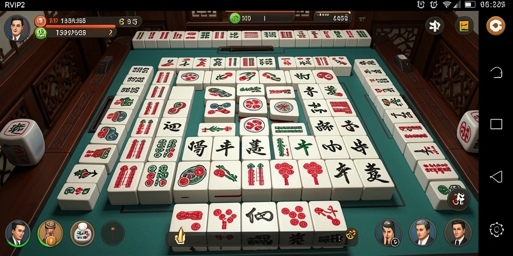 Screenshot gameplay RVIP2 yang menunjukkan suasana permainan Mahjong.