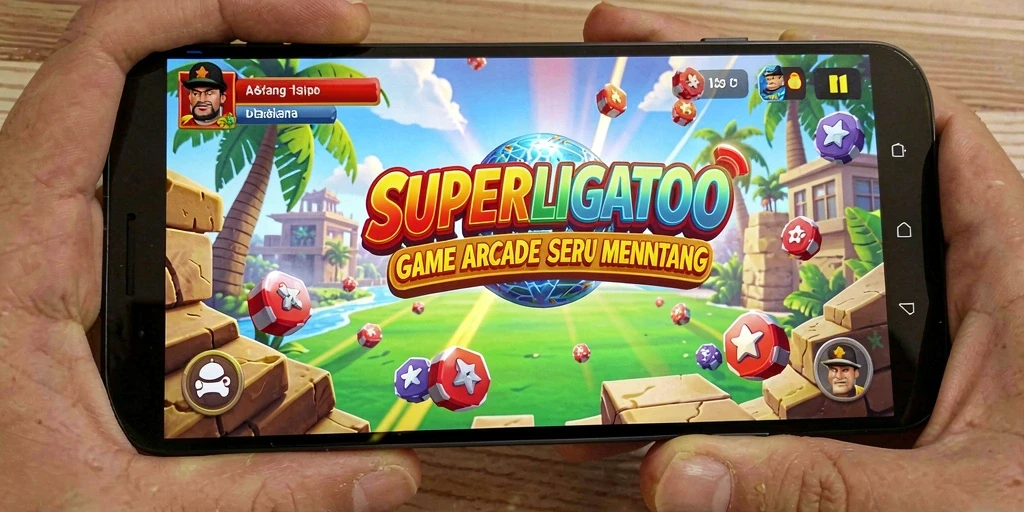 Tampilan gameplay SUPERLIGATOTO yang seru dengan tantangan menarik.