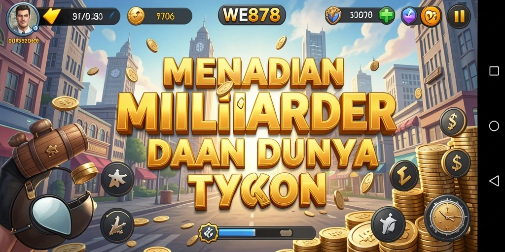 Screenshot gameplay <strong>WE878</strong> menampilkan interaksi pemain dalam membangun bisnis.
